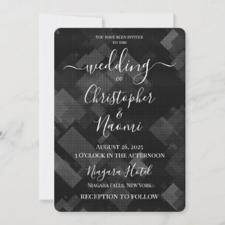 Invitation Créez votre propre Mariage géométrique gris foncé