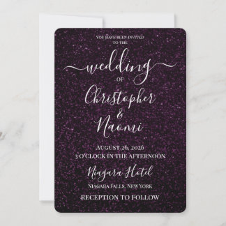 Invitation Créez Votre Propre Mariage Pailleté Rose Foncé