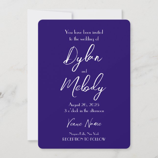 Invitation Créez votre propre Mariage Purple personnalisé (Devant)