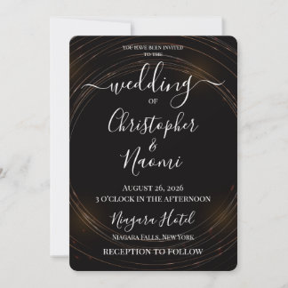 Invitation Créez Votre Propre Mariage Simple Cercles Dorés