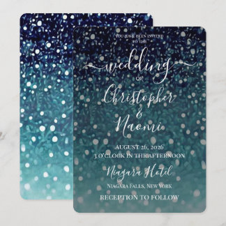 Invitation Créez Votre Propre Paillettes Peintes en Bleu