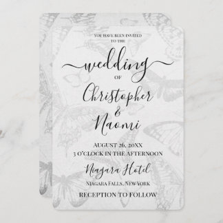 Invitation Créez votre propre papier Papillon Vintage doux