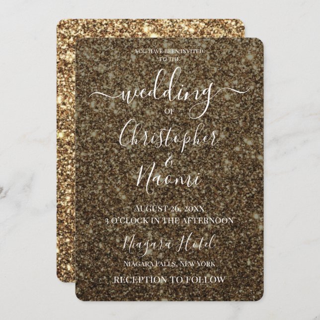 Invitation Créez votre propre Parties scintillant de Mariage  (Devant / Derrière)