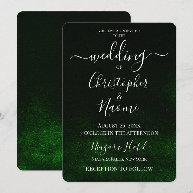 Invitation Créez votre propre Texturé noir vert (Devant / Derrière)