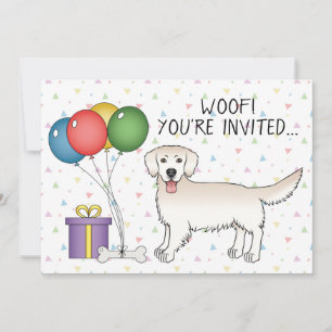 Invitation Crème anglaise Golden Retriever mignon chien - Ann
