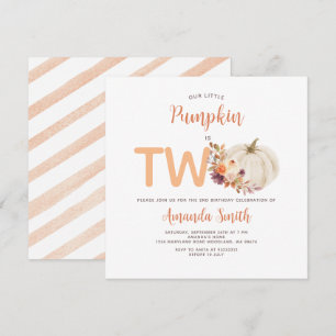 Invitation Crème Blanche Citrouille Orange Est Deux Fleurs D'
