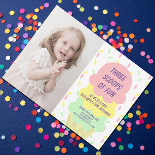 Invitation Crème de glace 3e anniversaire