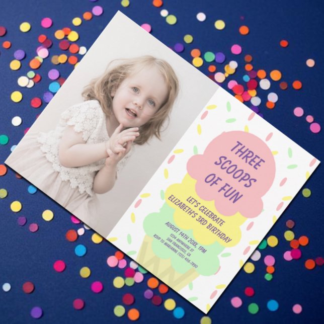 Invitation Crème de glace 3e anniversaire (Créateur téléchargé)