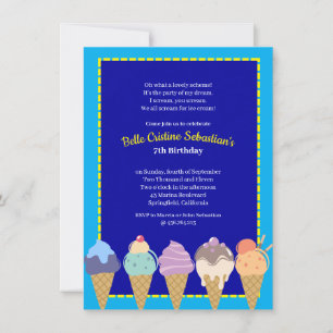 Invitation Crème de glace Anniversaire été