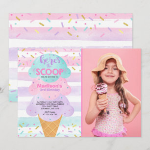 Invitation Crème de glace Crème de glace Fête d'an