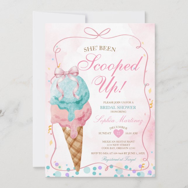 Invitation Crème de glace de boue Elle a été ramassée Fête de (Devant)