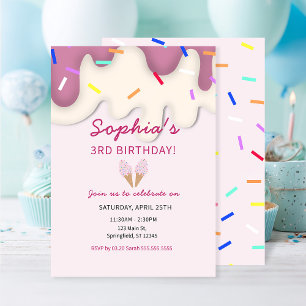 Invitation Crème de glace douce Anniversaire