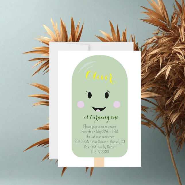 Invitation Crème de Mint Cone Scoop Confetti fête d'anniversa (Créateur téléchargé)