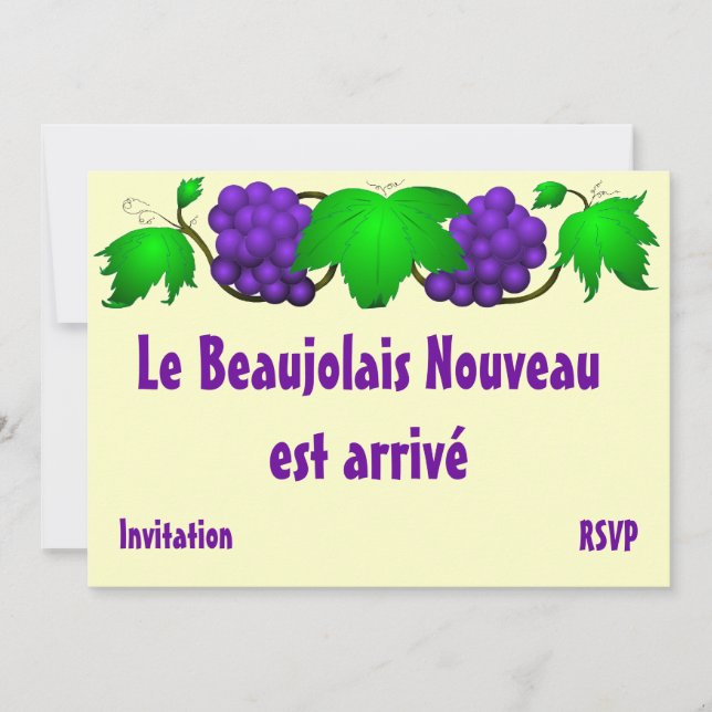 Invitation Crème d'invitation Beaujolais nouveau (Devant)