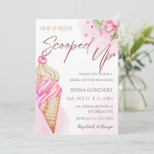 Invitation Crème Glace Budget Rangée Fête des mariées Rose