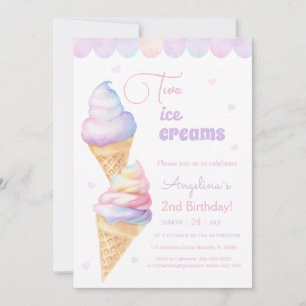 Invitation Crème glacée à l'invitation du 2ème anniversaire