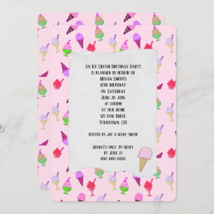 Invitation Crème glacée Anniversaire Consoles de fête Invitat
