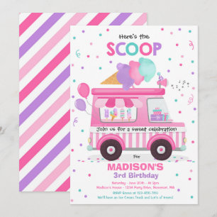 Invitation Crème glacée Anniversaire Fête Crème glacée Camion