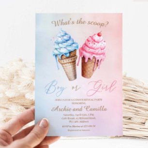 Invitation Crème glacée Genre Reveal What's The Scoop