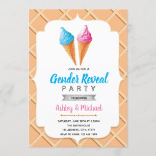 Invitation Crème glacée genre révéler l'invitation de la fête