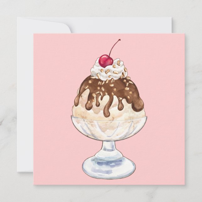Invitation Crème glacée Sundae (Devant)