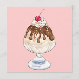 Invitation Crème glacée Sundae
