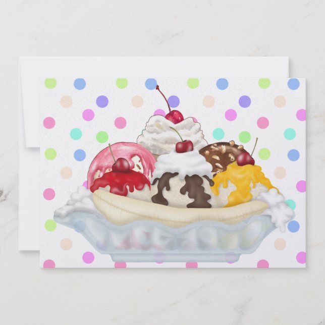 Invitation Crème glacée Sundae (Devant)