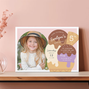 Invitation Crème glacée Sundae Anniversaire de enfant Party P