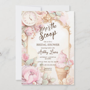 Invitation Crème glacée vintage blush glace mariage