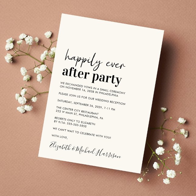 Invitation crème minimale moderne pour réception d (Créateur téléchargé)