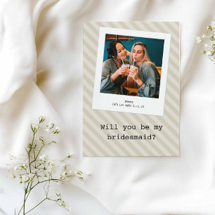 Invitation Crème Mocha "Seras-Tu Ma Servante D'Épouse ?" Phot