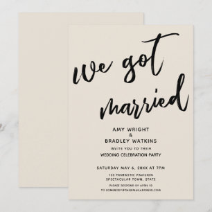 Invitation Crème Nous sommes mariés Réception de mariage