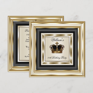 Invitation Crème Or Argent Anniversaire Prince Roi Reine 2