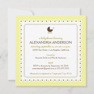 Invitation (Creme) Précieux Baby shower Personnalisé Invitati