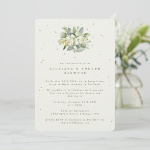 Invitation Crème Snowberry+Eucalyptus Réception de mariage