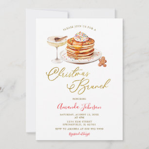 Invitation Crêpes de vacances Plaid Rouge d'Hiver Noël Brunch