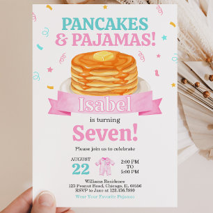 Invitation Crêpes roses et pyjamas