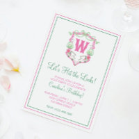 Crest Monogramme Chariot de Golf Rose et Vert Aqua