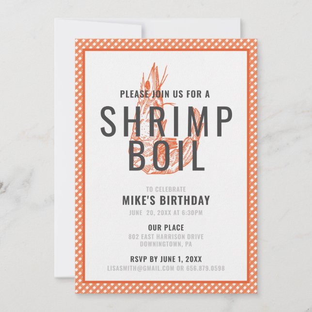 Invitation Crevettes Bouillies (Devant)