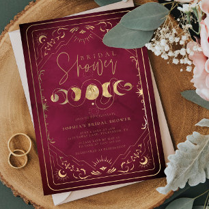 Invitation Crimson de Tarot céleste Fête des mariées rouge et