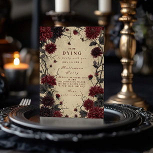 Invitation Crimson gothique Dahlia Halloween Célébration