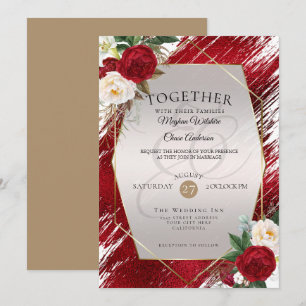 Invitation Crimson Paint Stroke Bold Rouge Floral