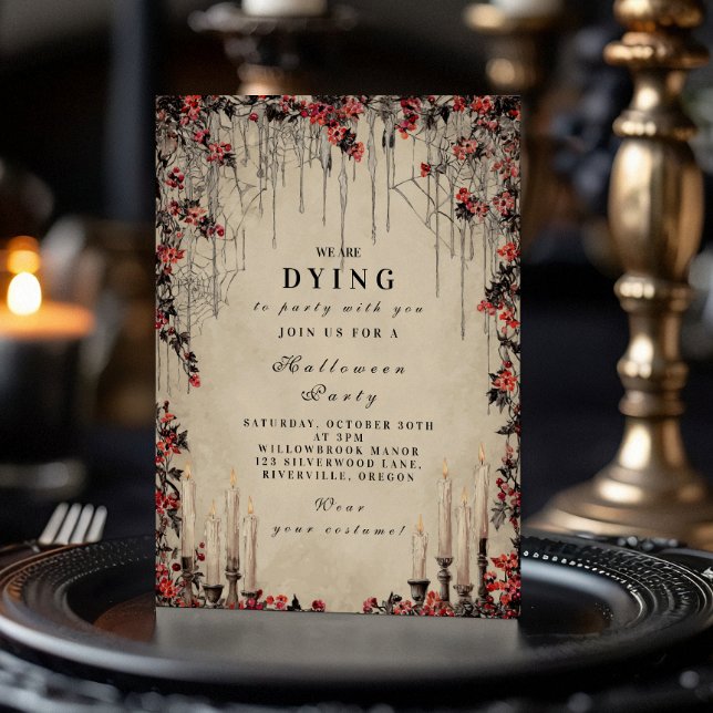 Invitation Crimson Vines Gothique Halloween Célébration (Créateur téléchargé)