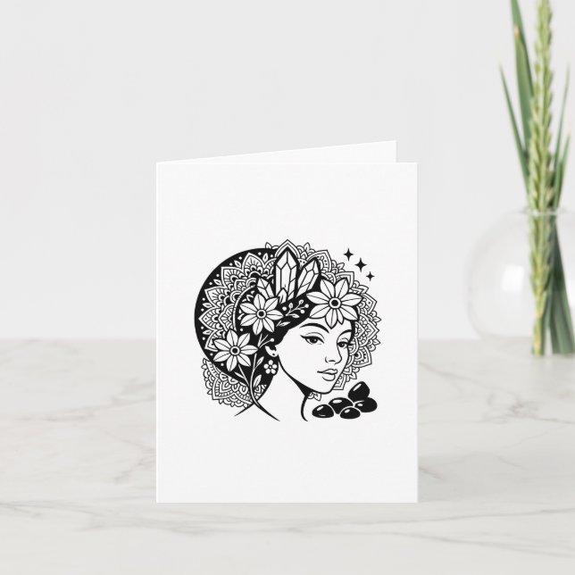 Invitation Cristal Florale du Mandala Féminin Divi (Devant)