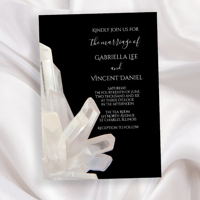 Invitation Cristaux blancs sur Mariage noir (Créateur téléchargé)