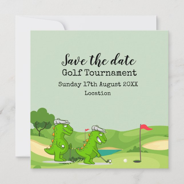 Invitation Crocodile de golf sur terrain de golf drôle fête (Devant)