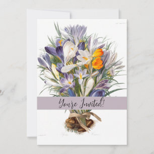 Invitation Crocus Spring Flower Botanique Floral Art