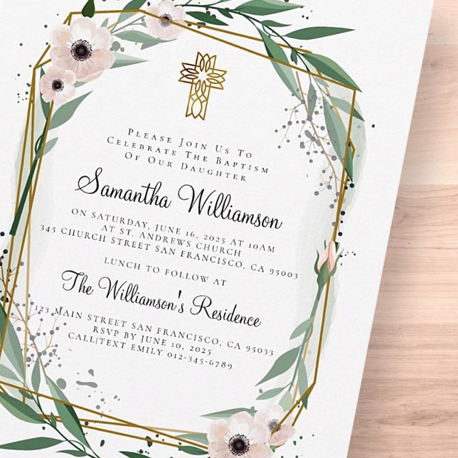 Invitation croisée florale géométrique moderne de (Créateur téléchargé)