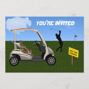 Invitation Croisement de chariot de golf sur le fairway