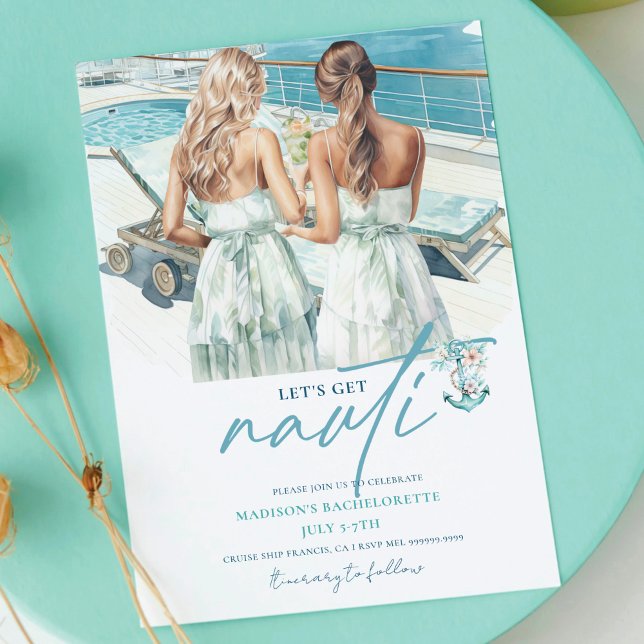 Invitation Croisière Allons chercher Nauti Bachelorette (Créateur téléchargé)